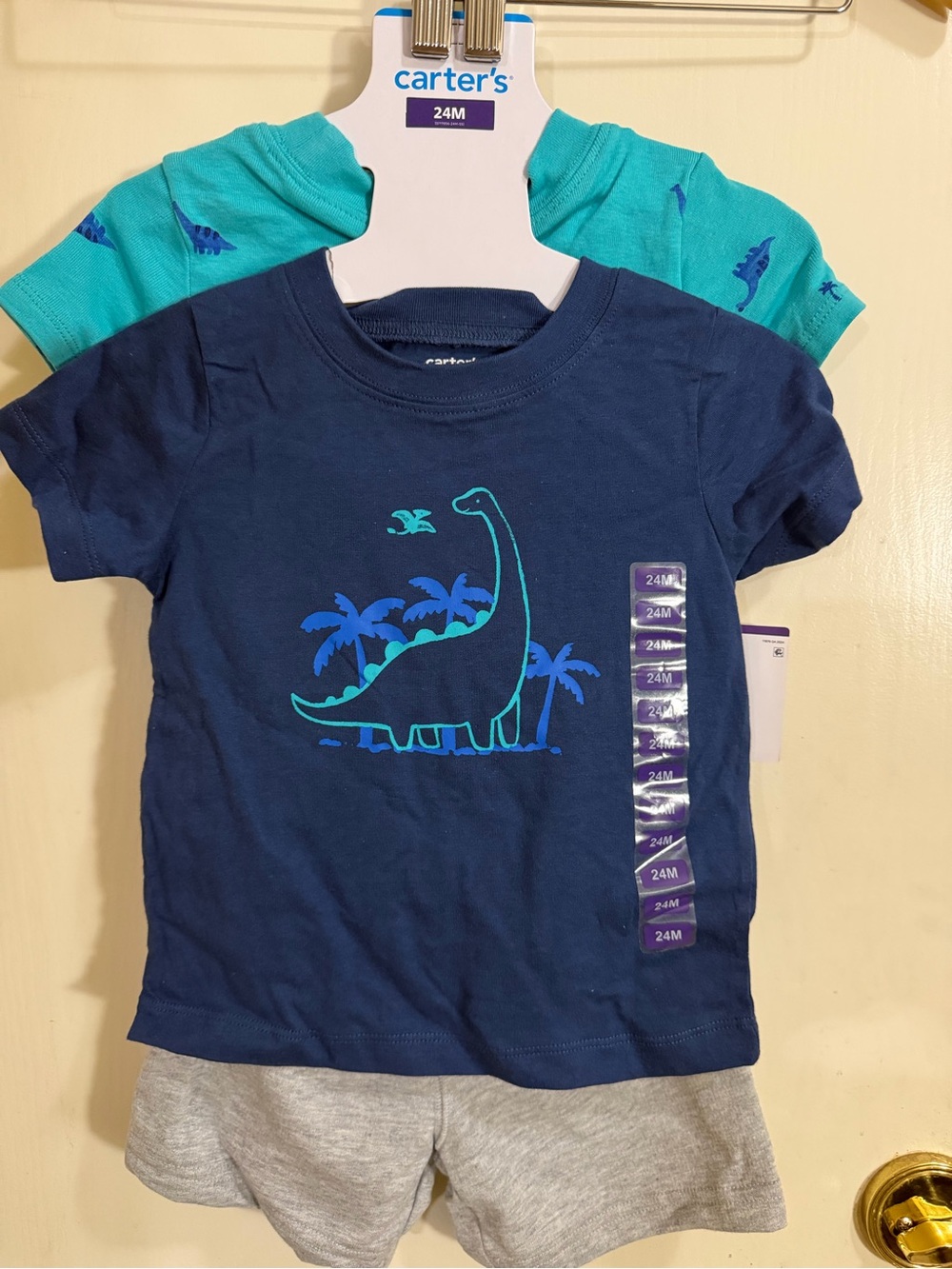 Carter's 3 piece set, for baby boy,  Navy Blue Dinosaur Tee for (178)